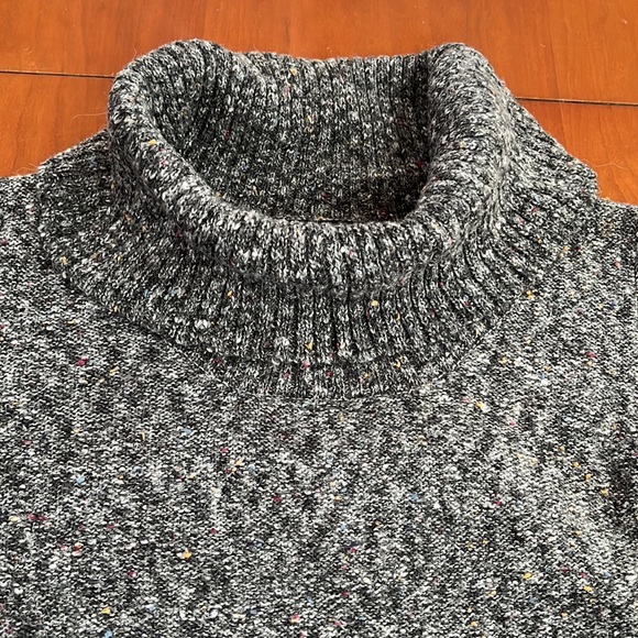 AB Studio Cowl Neck Tunic Sweater/Jumper Mini-Dress in Marled Grey. Cotton Blend - Picture 5 of 15